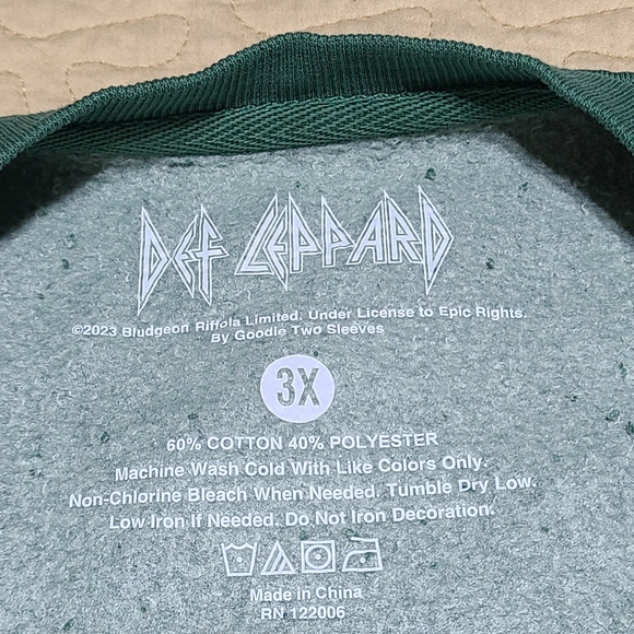 Def Leppard Rock Band "Animal" Leopard logo sweatshirt size 3XL - Picture 4 of 6